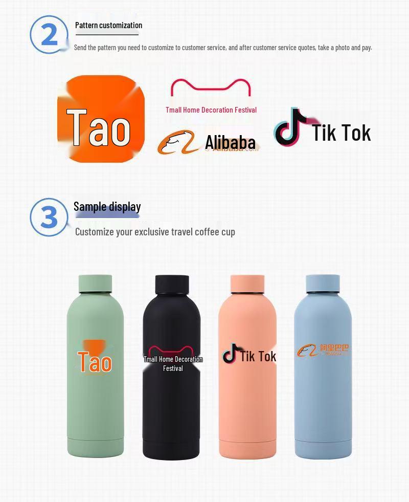 Neue mattierte Edelstahl-Isolierwasserflasche - Tragbar, schlichter Stil für Sport und Outdoor-Einsatz