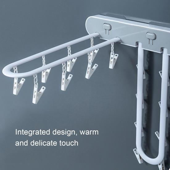 Úložný stojan Nástěnný skládací ABS silný samolepicí věšák na oblečení pro domácnost