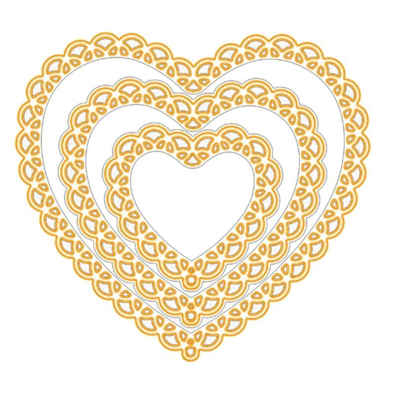 Handmade DIY Openwork Heart Cutting Die Carbon Steel Cuts for Decor Card