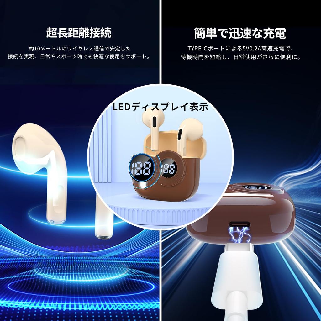 Wireless Earbuds Latest Retro Bluetooth Earphones with Battery Level Mini Bluetooth Stereo ENC Noise Continuous Portable for Compatible [2025 Design]