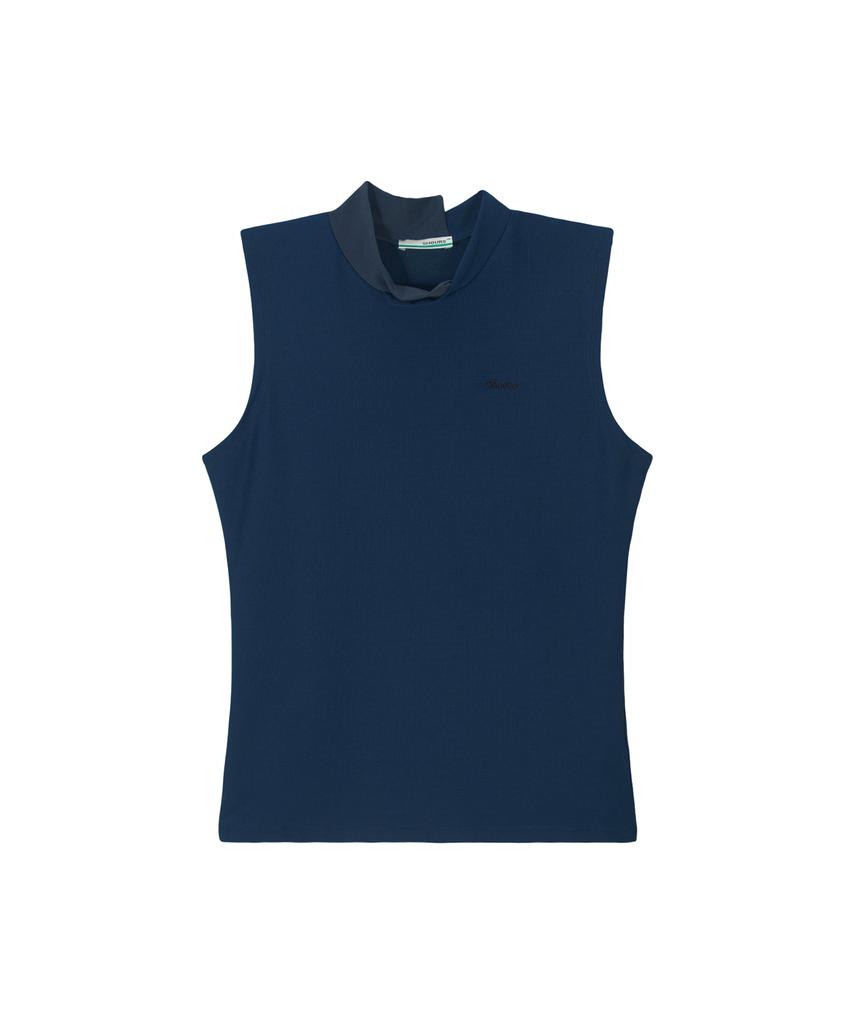 5HOURS Airy Mesh Mock Top _ Navy