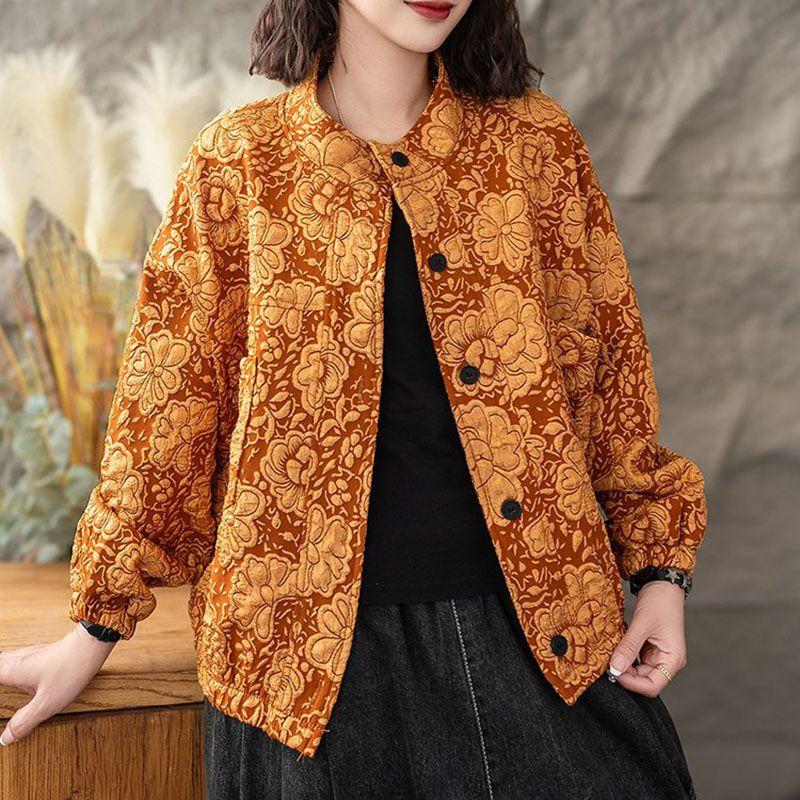 Women's Jacket Spring Autumn Outerwear Loose Single Breasted Plaid Jacket   Oversized Jacket Coat