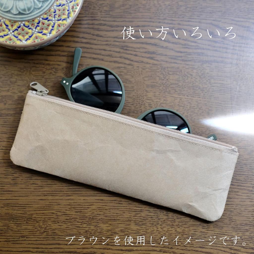 SIWA Kamiwa Pencil Dark Made of Washi Made in Designed by Naoto Flat Unisex Storage Case for Men and Women Case, Medium, Pink, Paper, Water-Resistant,