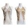 Sequin Body Chains Belly Chains Multi-layer Body Chains Tassel Chest Chains Body Jewelry Alloy Material for Women Girls