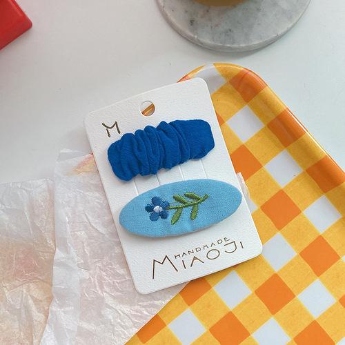 Cute Children Hair Pins Matte Cartoon Fruit Plant Fabric Embroidery BB Hair Clips for Girl Korea Simple Fashion Hair Accessories