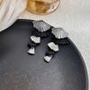 Hook Piercing Fan Tassel Earrings Elegant Exaggerated Earrings Vintage Long Earrings  Women