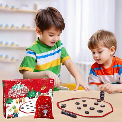 1/2 Sets Christmas Magnetic Chess Game with String Logic Thinking Training Educational Magnet Stone Toy 2-4 Players Interactive Puzzle Strategy Game