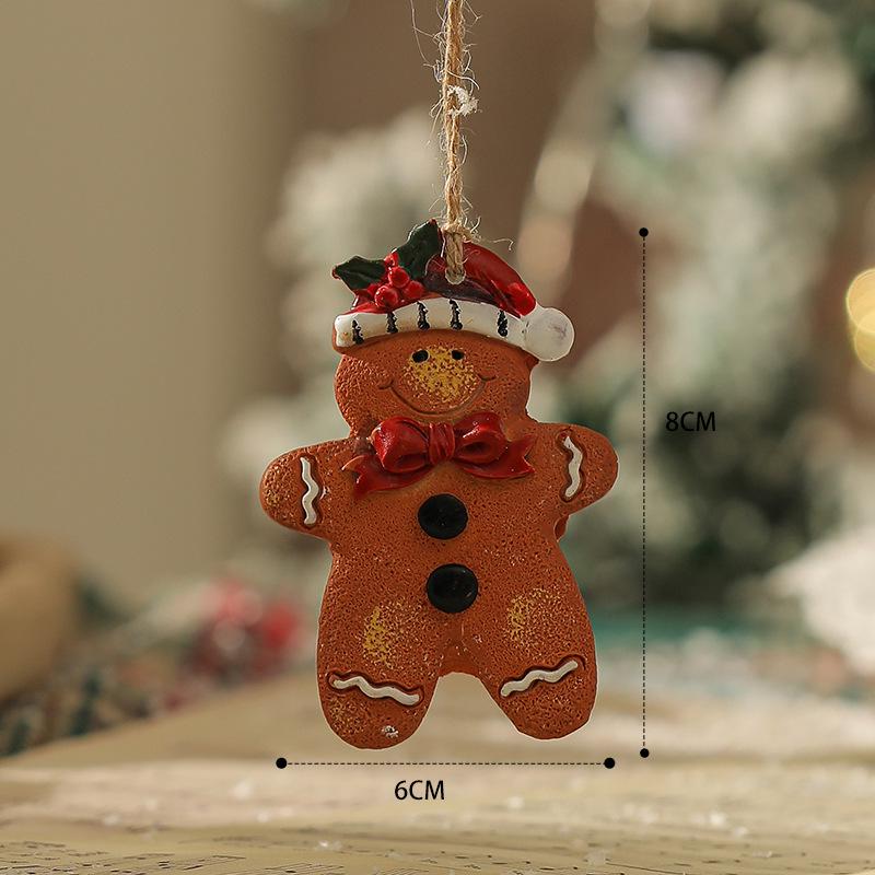American Retro Christmas Snowman Cane Resin Pendant for Tree Decoration