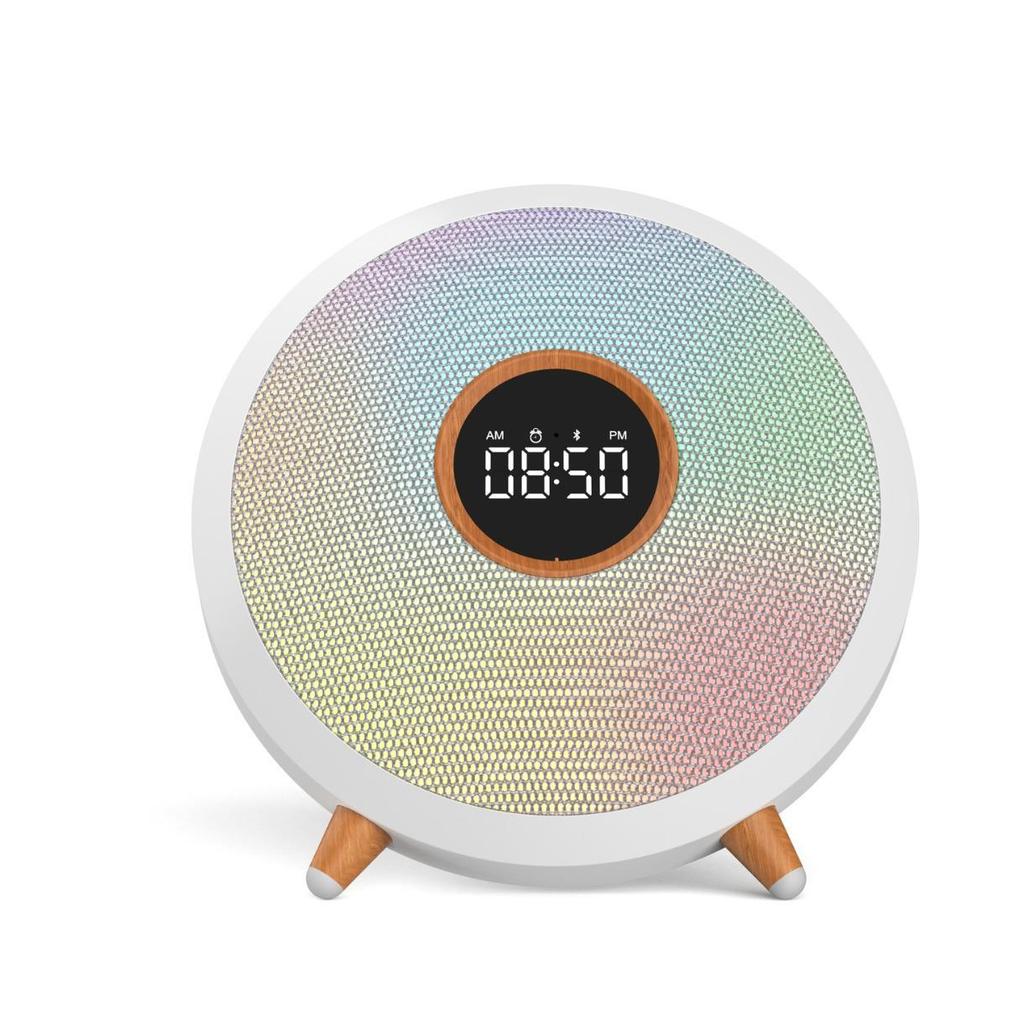Cross-Border Bluetooth Alarm Clock Speaker with Colorful Atmosphere Light