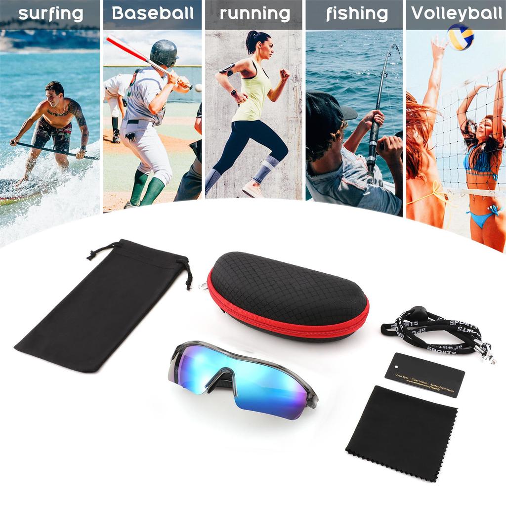 [Karsaer] Polarized Sunglasses for Men and Women, UV400, for Sports, Baseball, Running, Fishing, Hiking, Etc., Unisex E1111