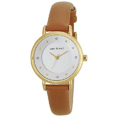 J-AXIS Women's MJL-B19-CA (Fashion Watch Women's Sun Flame) Round Watch Brown Alloy Analog