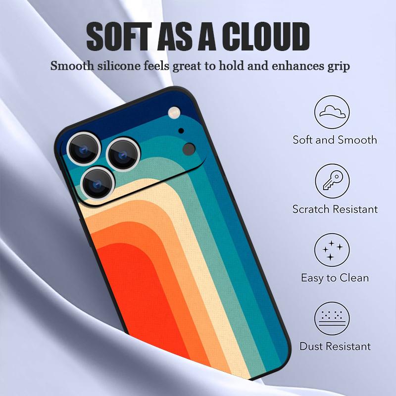 Magnetic For Magsafe Case For iPhone 17 Pro Max Colorful Stripes Print Soft Silicone Phone Back Cover For iPhone 16 15 14 13 Pro Max 16e 17e