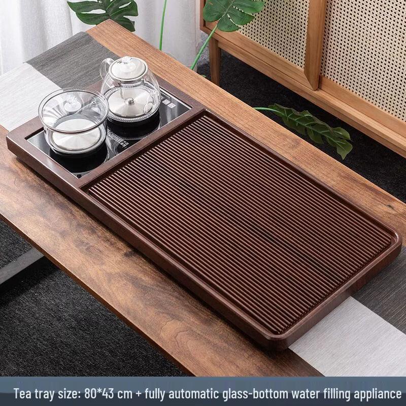 Automatic Wujin Stone Tea Tray Set with Bakelite Accents