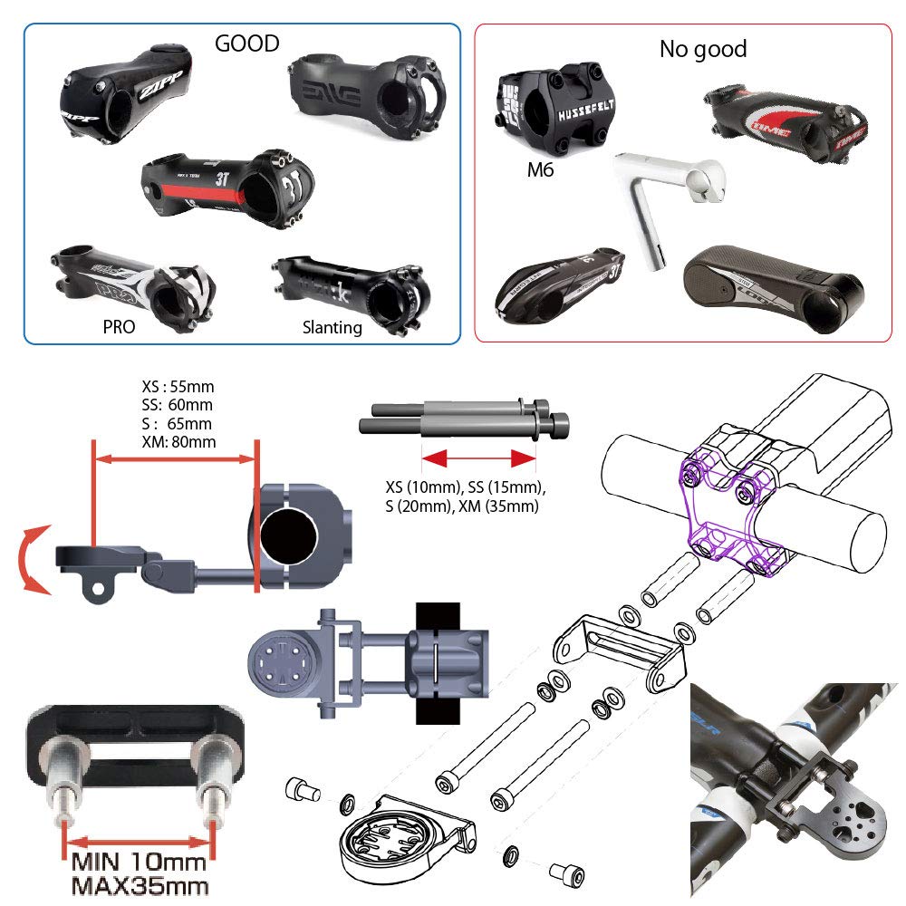 Type 17 Combo Mount Bolt Clamp Type Brand Compatible Compatible with Polar [REC-MOUNDS] (10 Model) 17+GP Garmin, Cateye, Pioneer, Lezyne, Wahoo,