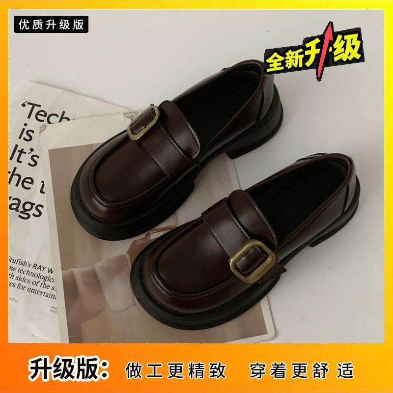

College style platform small leather shoes women s autumn new Mary Jane shoes round head heightening student loafers tide 40