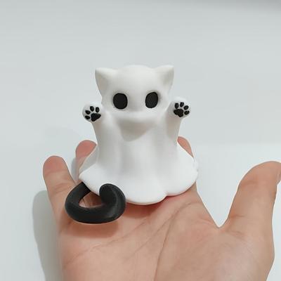 Modern 3D  Printing Halloween Ghost Ornaments, No Need For Electricity, Cat Ghost Shaped Fun Toy Ornaments