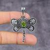 Piedra Preciosa Peridoto Natural Hecho a Mano Plata de Ley 925 Colgante de Regalo 2.21" Z8Y85