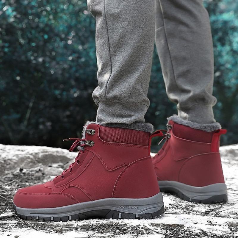 Couple Snow Boots 2025Winter New High Top Cotton Shoes Non-slip Platform Boot Super Warm Plush Couple Boots Outdoor Hiking Botas