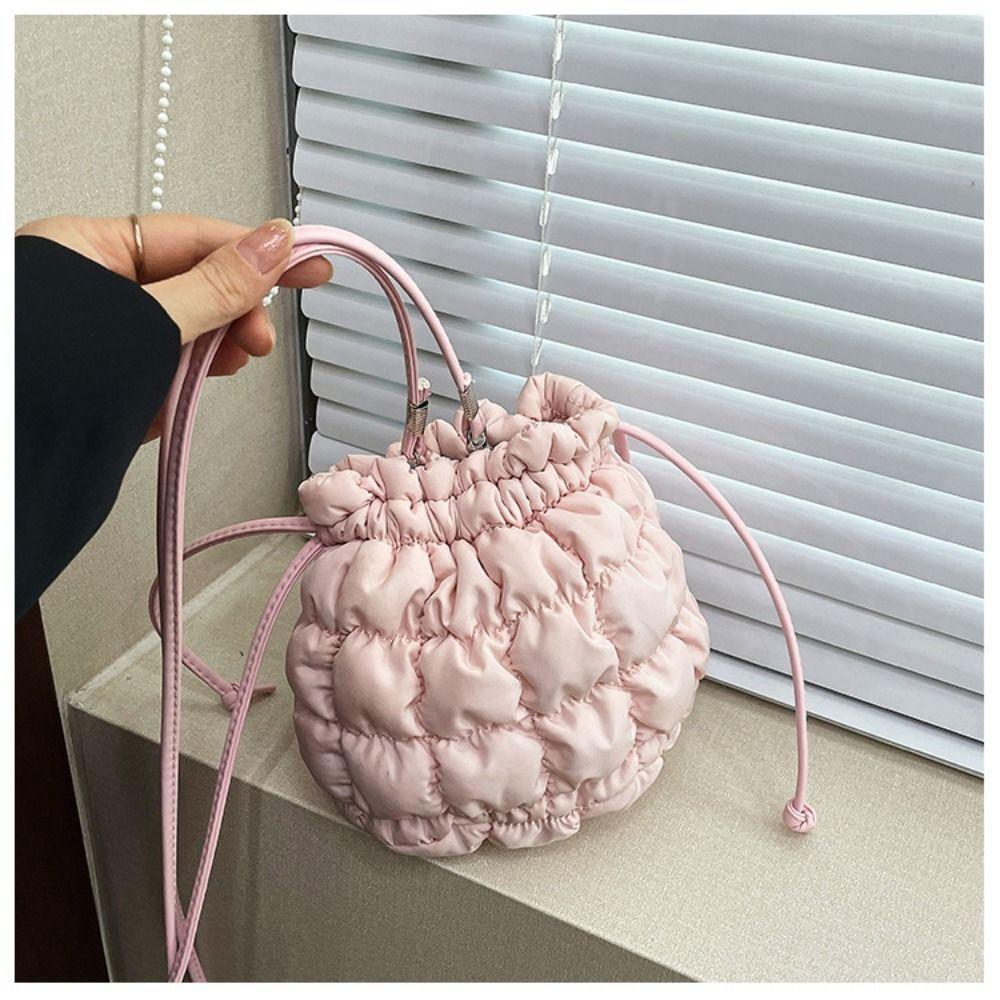 Handbag Drawstring Bucket Bag Korean Style Cloud Bag Casual Nylon Shoulder Bag  Women