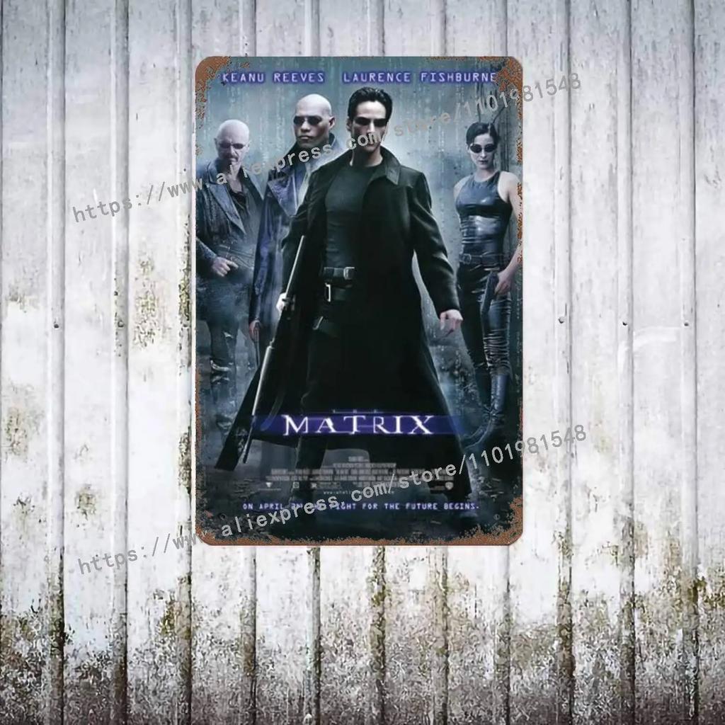 The Matrix Resurrections Decor Poster Vintage Tin Sign Metal Sign Decorative Plaque for Pub Bar Man Cave Club Wall Decoration