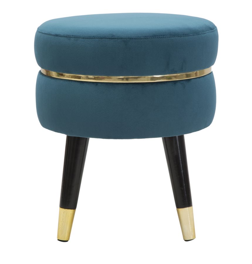 Stool Paris Teal Gold Ø 35X40.5 Cm
