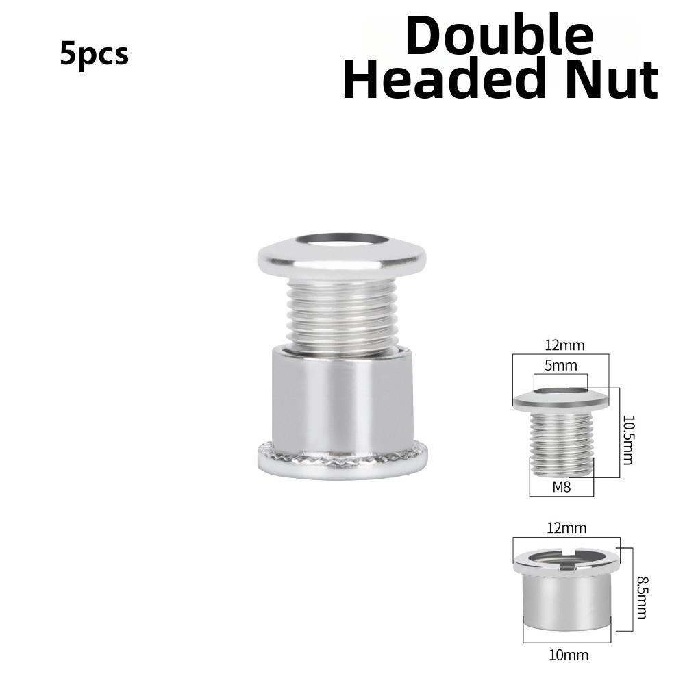 5pcs 6.5mm/8.5mm\ M8 Nuts Silver MTB Road Bike Crankset Fixing Part for Single Double Chainring