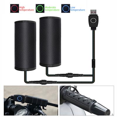 Ensemble de poignées chauffantes électriques USB universelles 5 V pour guidon de moto, étanches, pour VTT, scooter, hiver