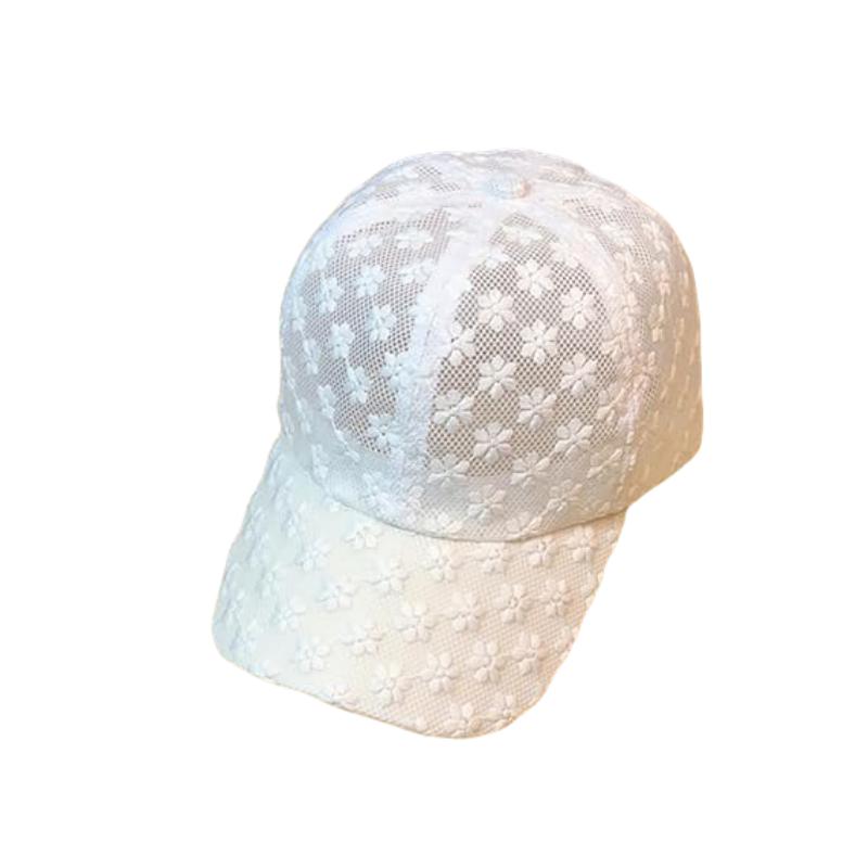 Summer Lace Hat Cotton Baseball Cap for Women Girl Breathable Mesh Snapback Hat Hip Hop Fashion Female Cap Flower Hat Adjustable