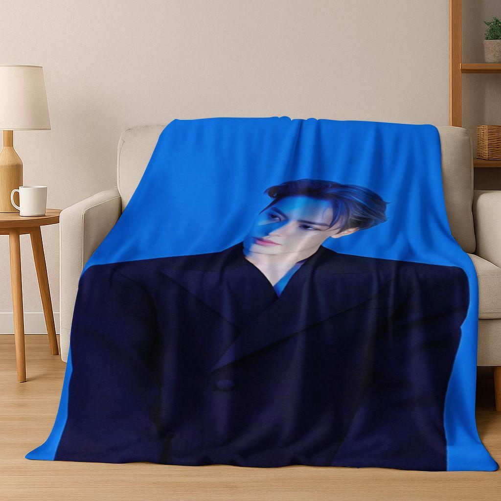 3D Jackson Wang Art Singer Star Flannel Blanket,Cozy Soft Throw Blanket for Home Bedroom Bed Sofa Picnic Office Cover Kids Gift