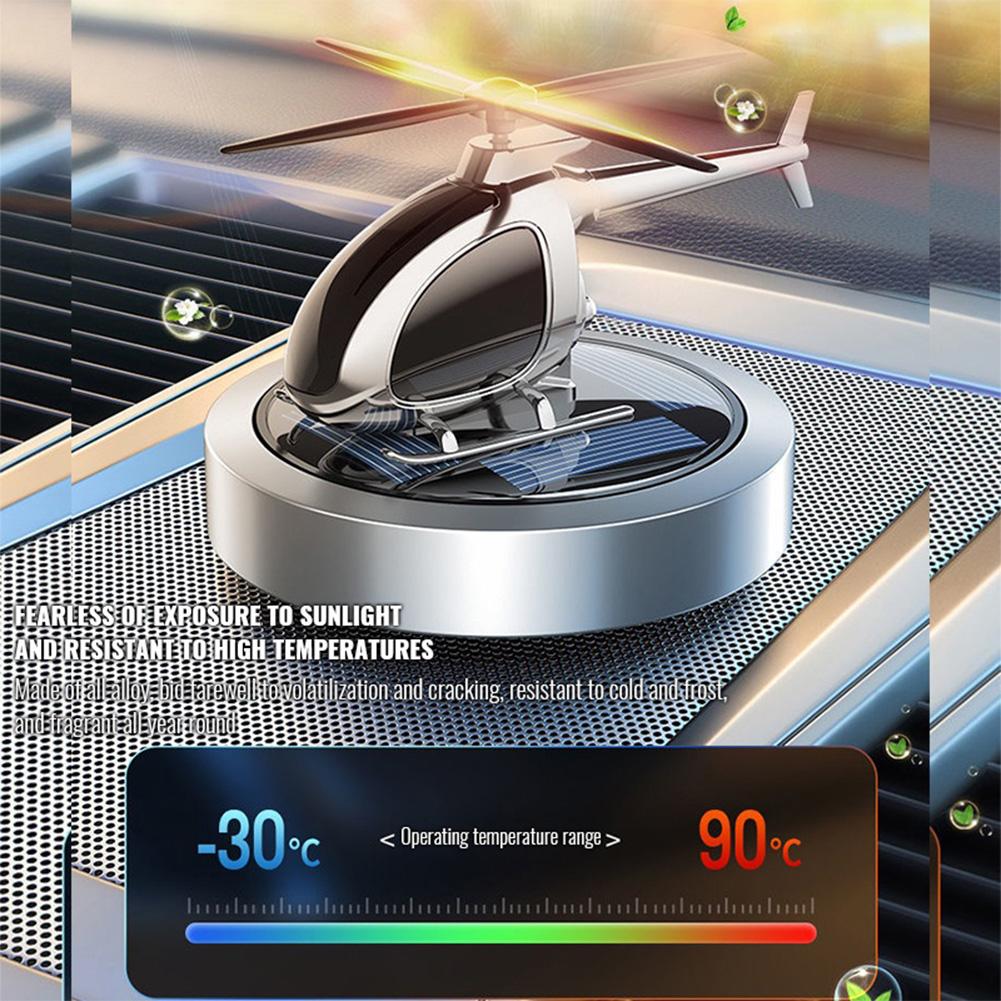Solar Rotation Helicopter Car Air Freshener Odor Removal Aromatherapy Car Fragrance Diffuser Ornaments Car Interior Decoration