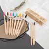 In Stock and Custom Wavy Extra Long BPA Free Soft Natural Biodegradable for Adults and Kids Bamboo Toothbrush