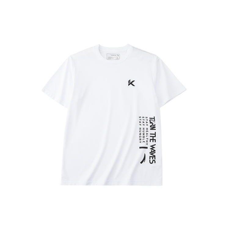 

Anta Solid Color Letter Print T-Shirt Men tops White 152221127-1 XXXL