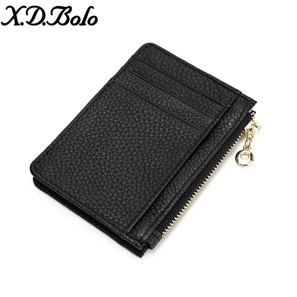 Маленький кожаный кошелек в японском стиле с буквами и камешками отделение для нескольких карт ультратонкий держатель для карт мини-кошелек на молнии чёрный 1656₽