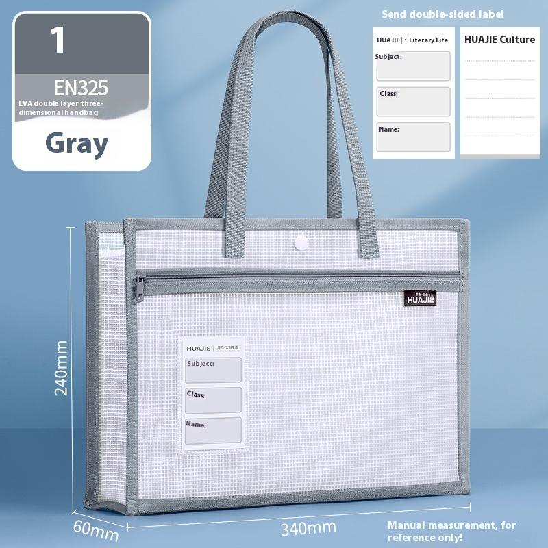 Thickened Test Paper Storage Bag Double-Layer Partition With Double-Sided Label File Folder Bag Large Capacity Zipper A7