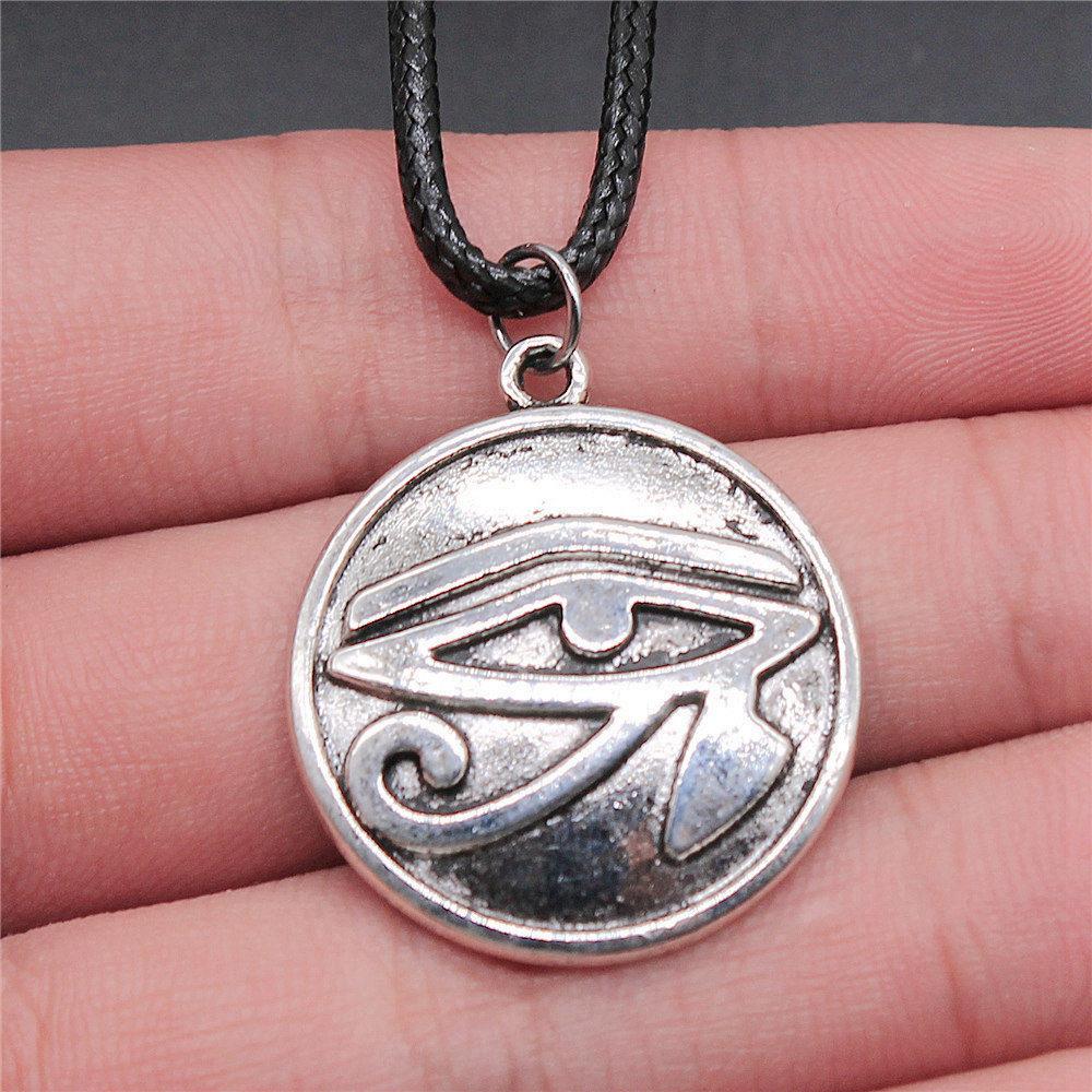 45cm Necklace Leather Chain Big Eye Of Horus Minimalist Jewelry Components QN029