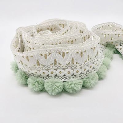 PomPom Ball Quaste Fransenbesatz Kante Nähen DIY Polsterung Vorhang Kissenbezug Spitze Gestrickter Stoff Handgemachtes DIY Bastelzubehör