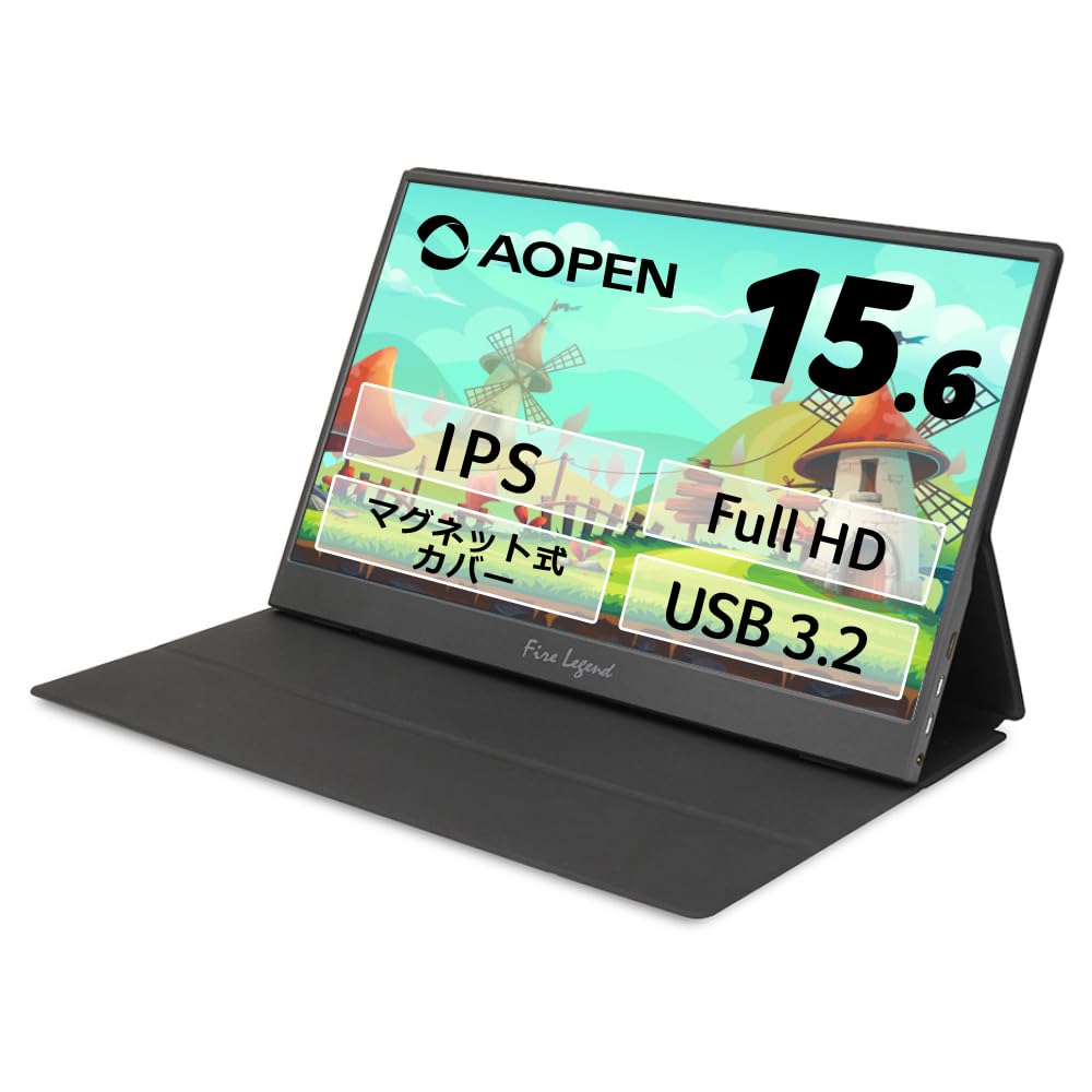 

Acer AOPEN Mobile Monitor 16PM1QAbmiuuzx inch IPS Matte Full HD 60Hz 5ms Suitable for Mini Connection Lightweight Thinness Blue Light Shield with чорний