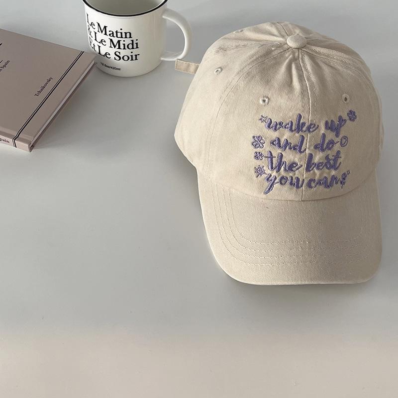 

Корейская версия ins белая выстиранная бейсболка для женщин, американская ретро кепка-утка с состаренной буквой, солнцезащитная шляпа для мужчин