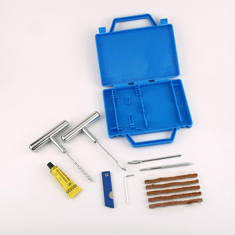 Universal Car Tire Repair Kit with Box Emergency Puncture Repair Tools for Car Motorcycle Bicycle Tyre Quick Fix Portable