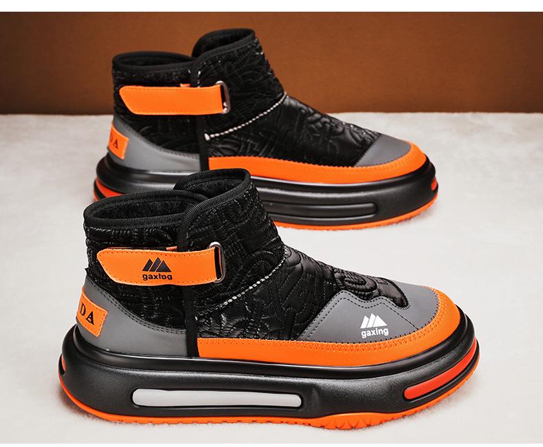 Men's High Top Winter Snow Boots with Velvet Lining and Cold-Resistant Casual Design