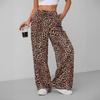 The New Leopard Print Straight-leg Pants Are Fashionable and Versatile Wide-leg Long Pants