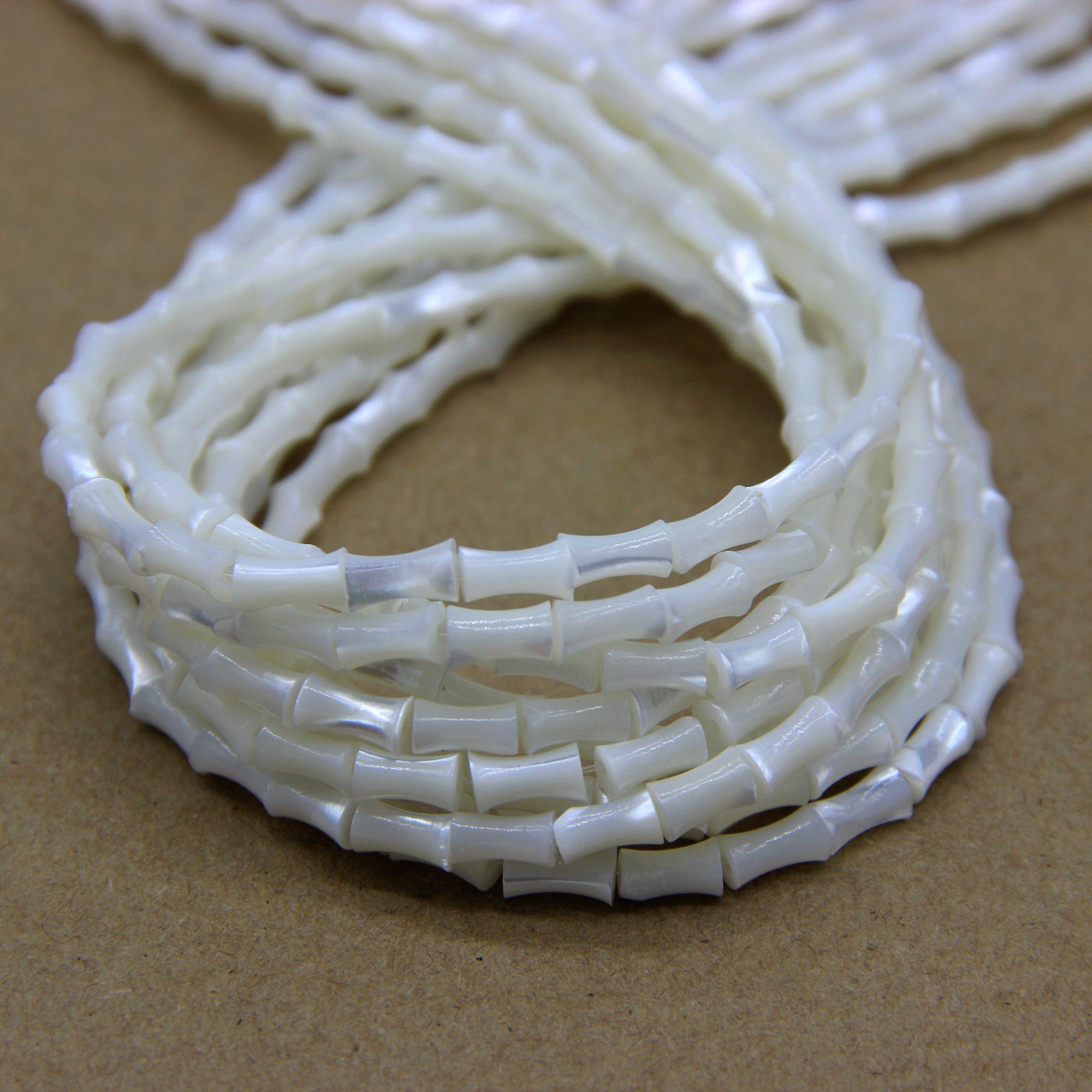 

Белые перламутровые бусины костяной формы 4x7 мм, натуральные белые прокладочные бусины MOP для изготовления ювелирных изделий, маленькие фокальные бусины MOP