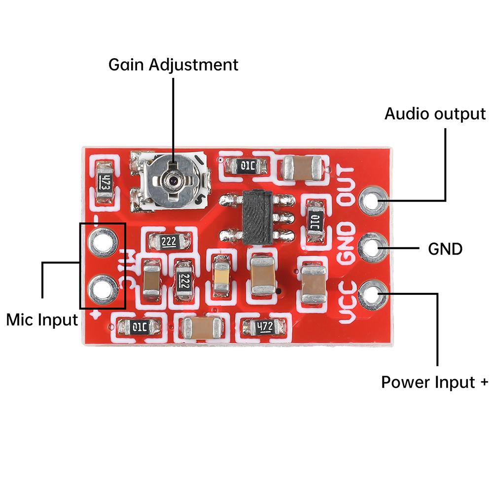 DC 3-5V Electret Microphone Preamplifier Module with Voice Compression Amp Sound Amplifier Board