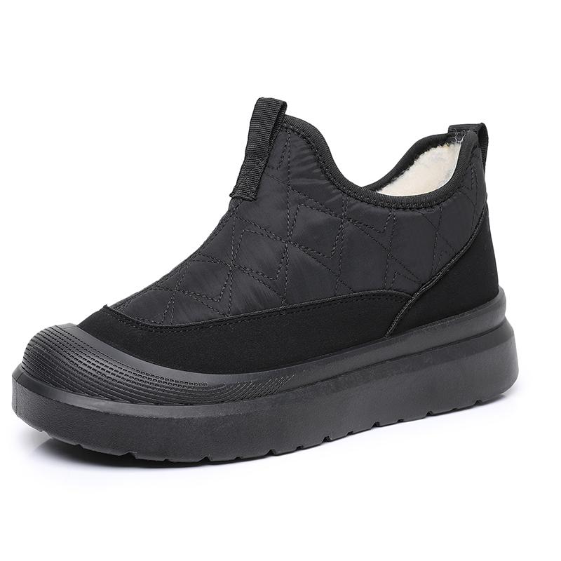 Winter New Women'S Thickened Cotton Shoes With Fleece Lining For Warmth And Anti-Slip Durable Bottom; Free Shipping