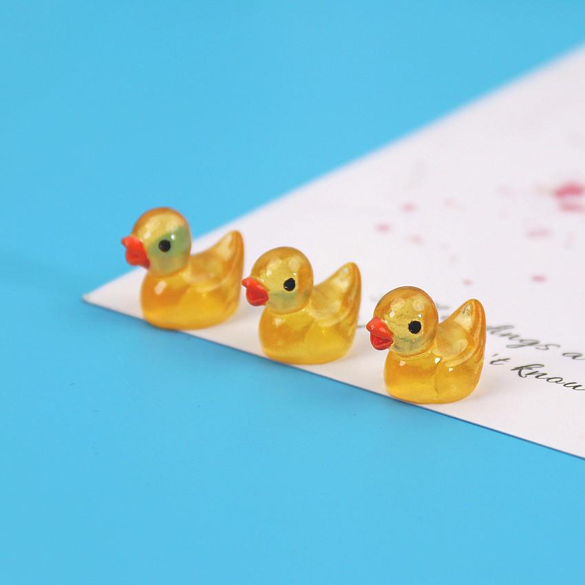 Bunte Leuchtende Gelbe Ente Harz Miniatur - Kreativer Cartoon Schmuck & Bastelzubehör