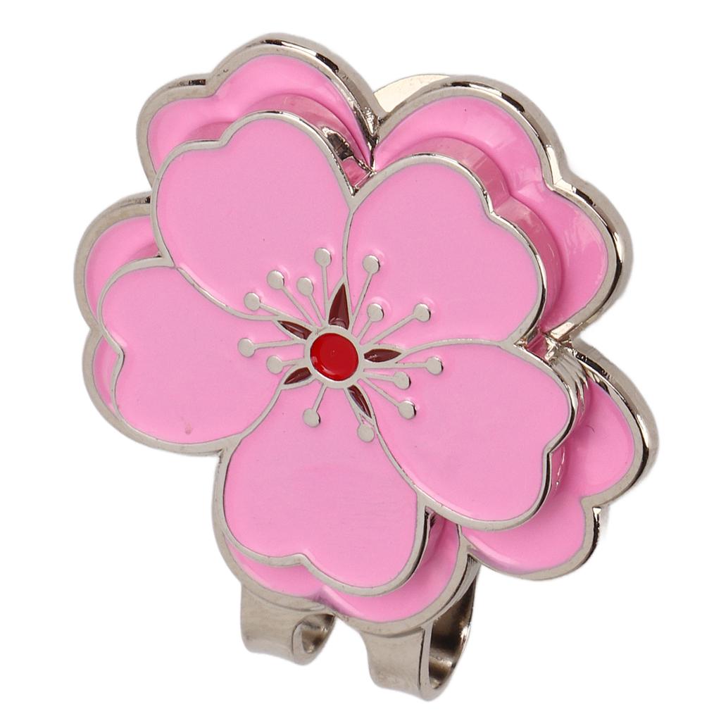 Magnetic Golf Ball Marker Pink Peach Blossom Golf Hat Clip Metal Golf Accessory for Golf Lovers
