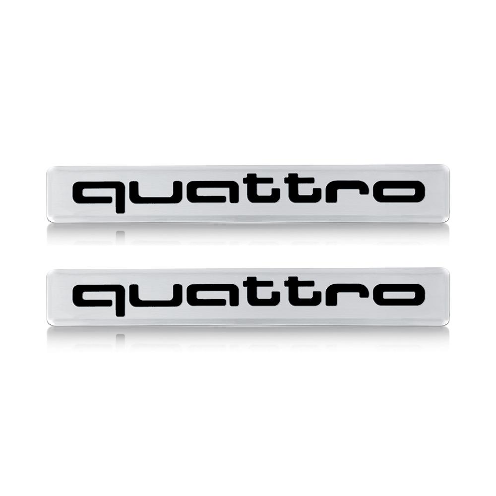 2Pcs Car Styling Quattro Logo Side Body Rear Trunk Logo Sticker For  qwe12 A3 8P 8V A6 C8 C7 A4 B7 S8 A8 D3 D4 A5 A8 Q3 Q5 Q2 Q7