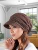 Casual Soft Beanies Cap Short Brim Bonnets for Women Loose Crochet Women Baseball Cap Autumn Winter Foldable Earflap Hats Hollow