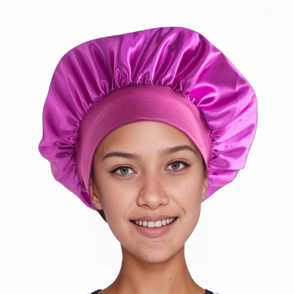 Children's Satin Sleep Cap - Soft Elastic Silk-like Hair Care Hat