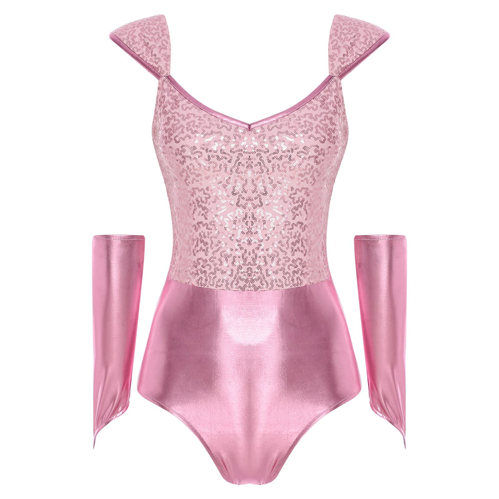 

Женское блестящее боди с пайетками, металлик, блестящее, со съемными рукавами, пэчворк, облегающий леотард, клубная одежда, костюм на Хэллоуин S